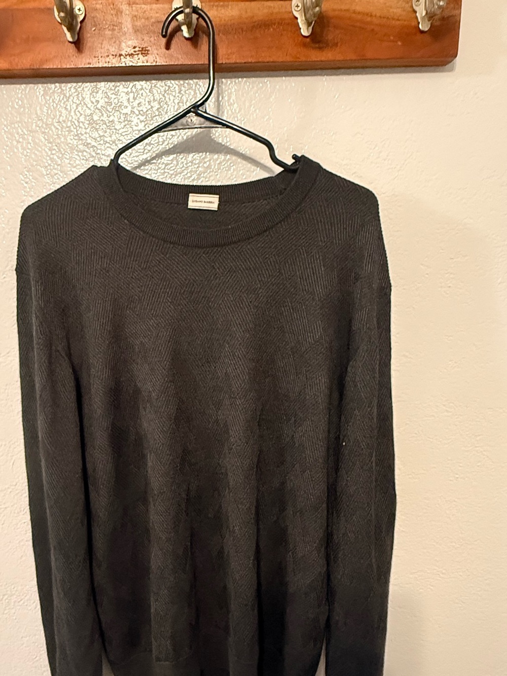 Luciano Barbera Men's Charcoal Crewneck Sweater